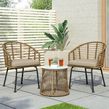 Maspeth outdoor woven 2025 patio chair with cushion